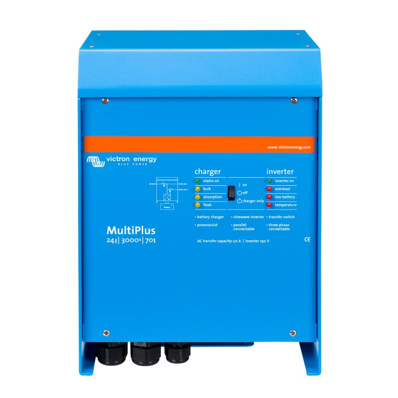 Victron MultiPlus Inverter/Charger 24VDC - 3000VA -120VAC with  70-AMP Battery Charger - 50AMP Transfer Switch